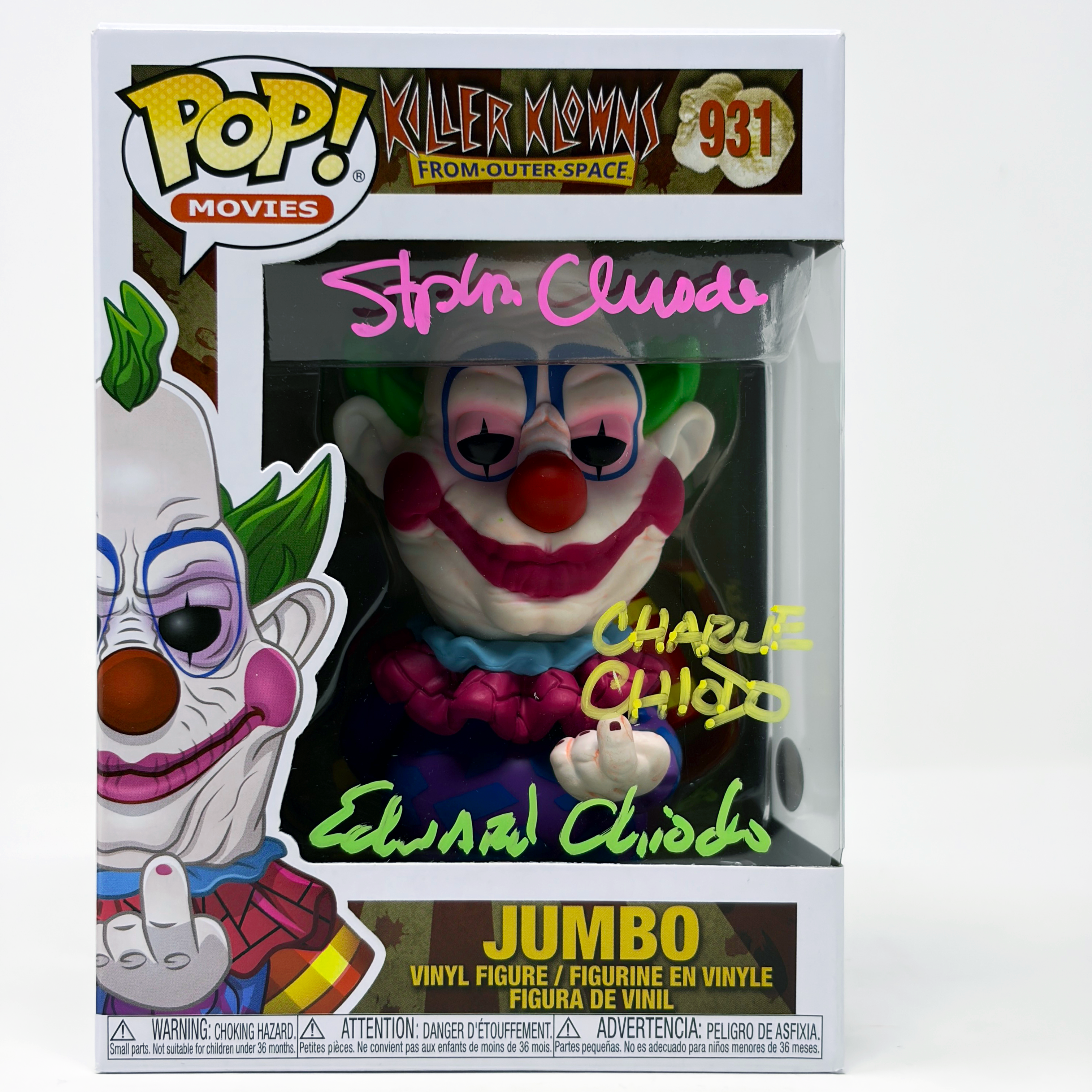 Killer Klowns From Outer Space JUMBO #931 Funko Pop! Chiodo Bros Signed JSA Autograph