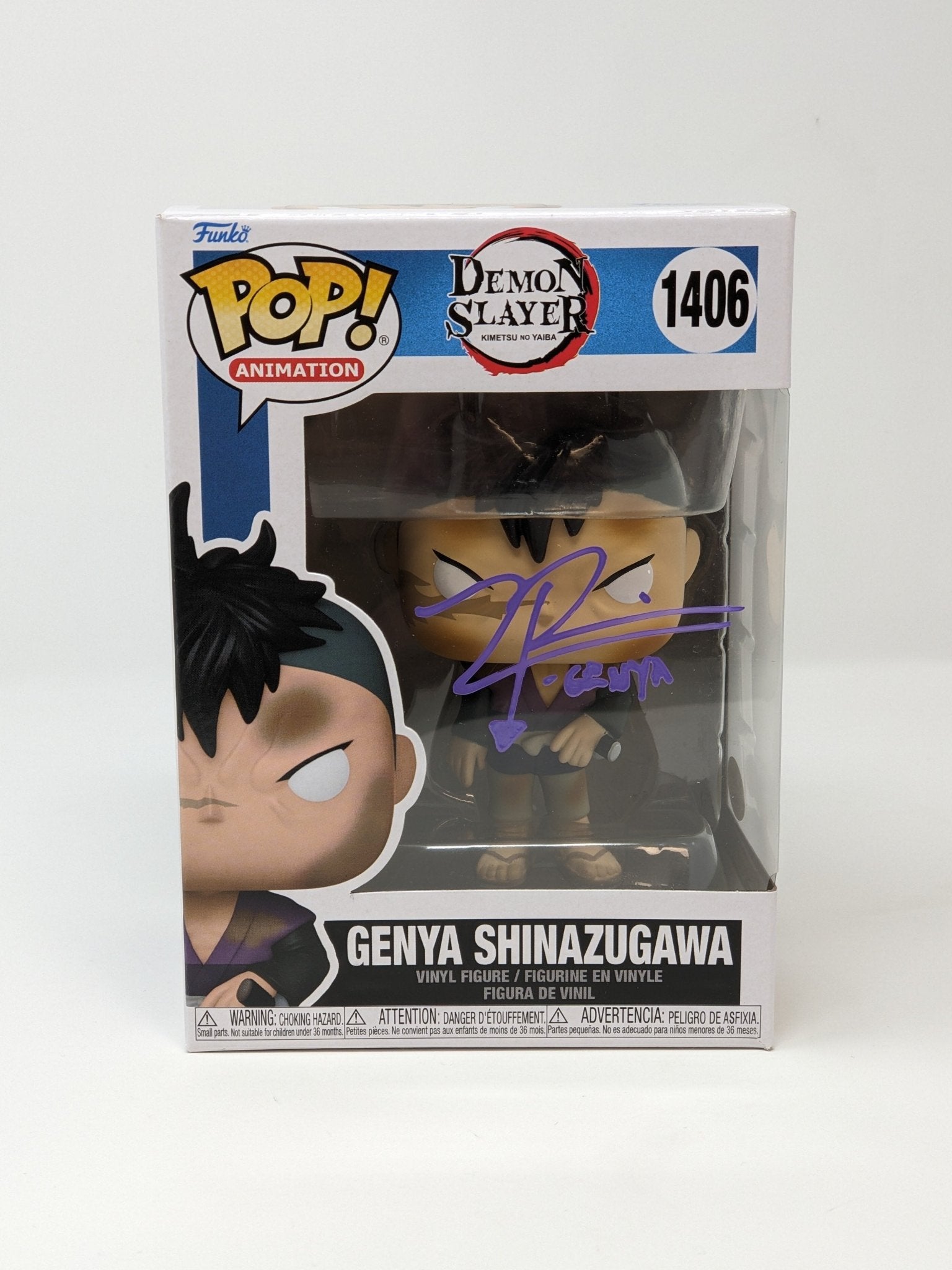 Zeno Robinson Demon Slayer Genya Shinazugawa #1406 Signed Funko Pop JSA Certified Autograph