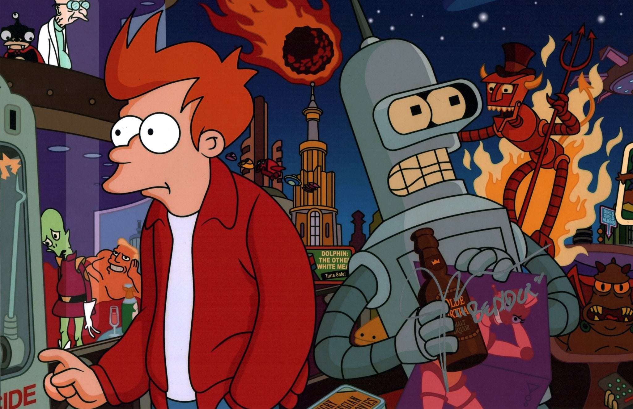 John DiMaggio Futurama 11x17 Signed Photo Poster JSA Certified Autograph