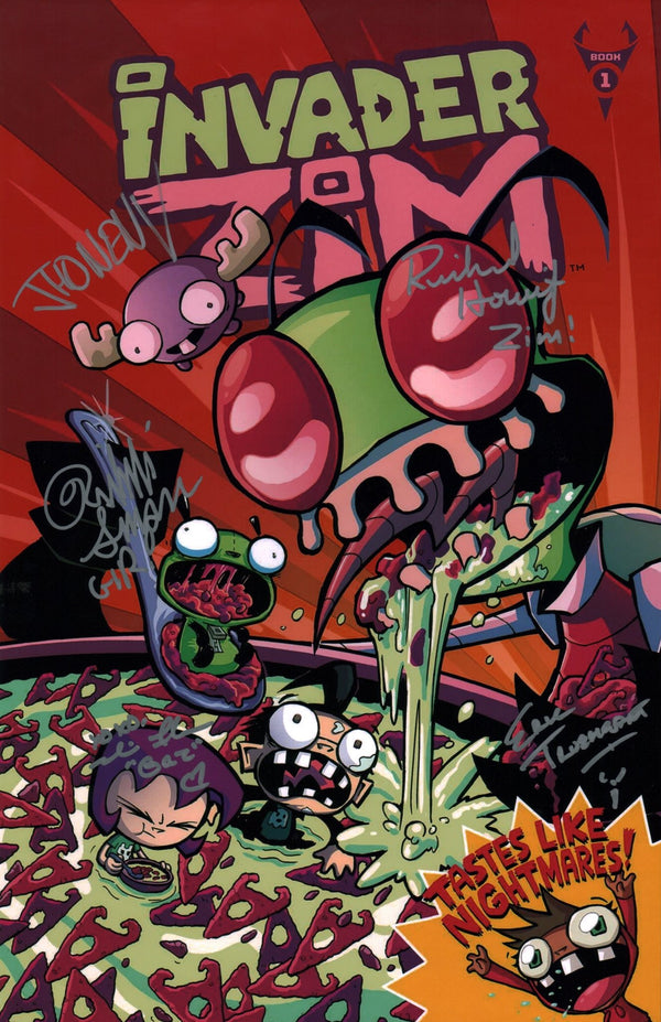 Invader Zim 11x17 Photo Poster Cast x5 Signed Horvitz, Simons, Trueheart,  Fahn, Vasquez JSA Certified Autograph