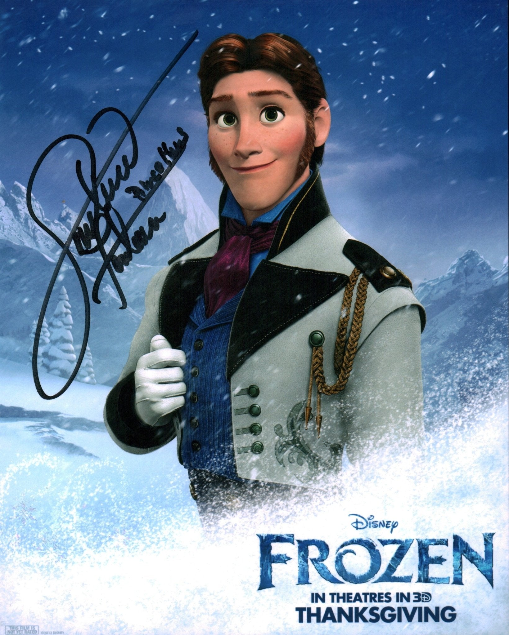 Santino Fontana Frozen 8x10 Signed Photo JSA Certified Autograph