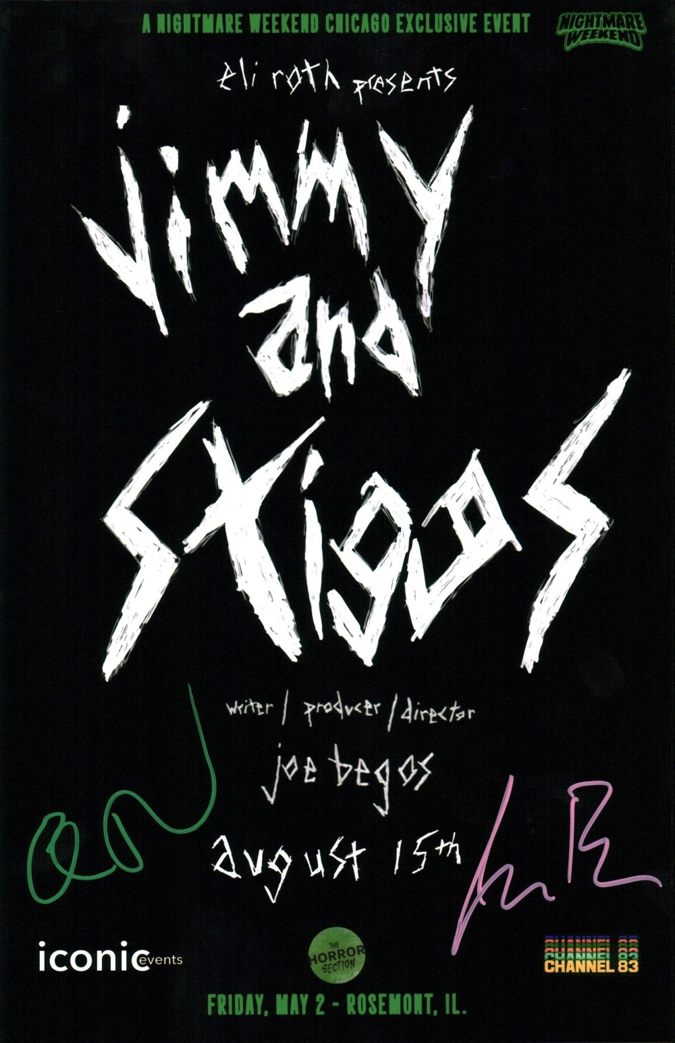 Jimmy and Stiggs 11x17 Cast x2 Photo Poster Signed Roth, Begos JSA Certified Autograph