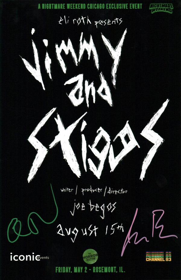 Jimmy and Stiggs 11x17 Cast x2 Photo Poster Signed Roth, Begos JSA Certified Autograph