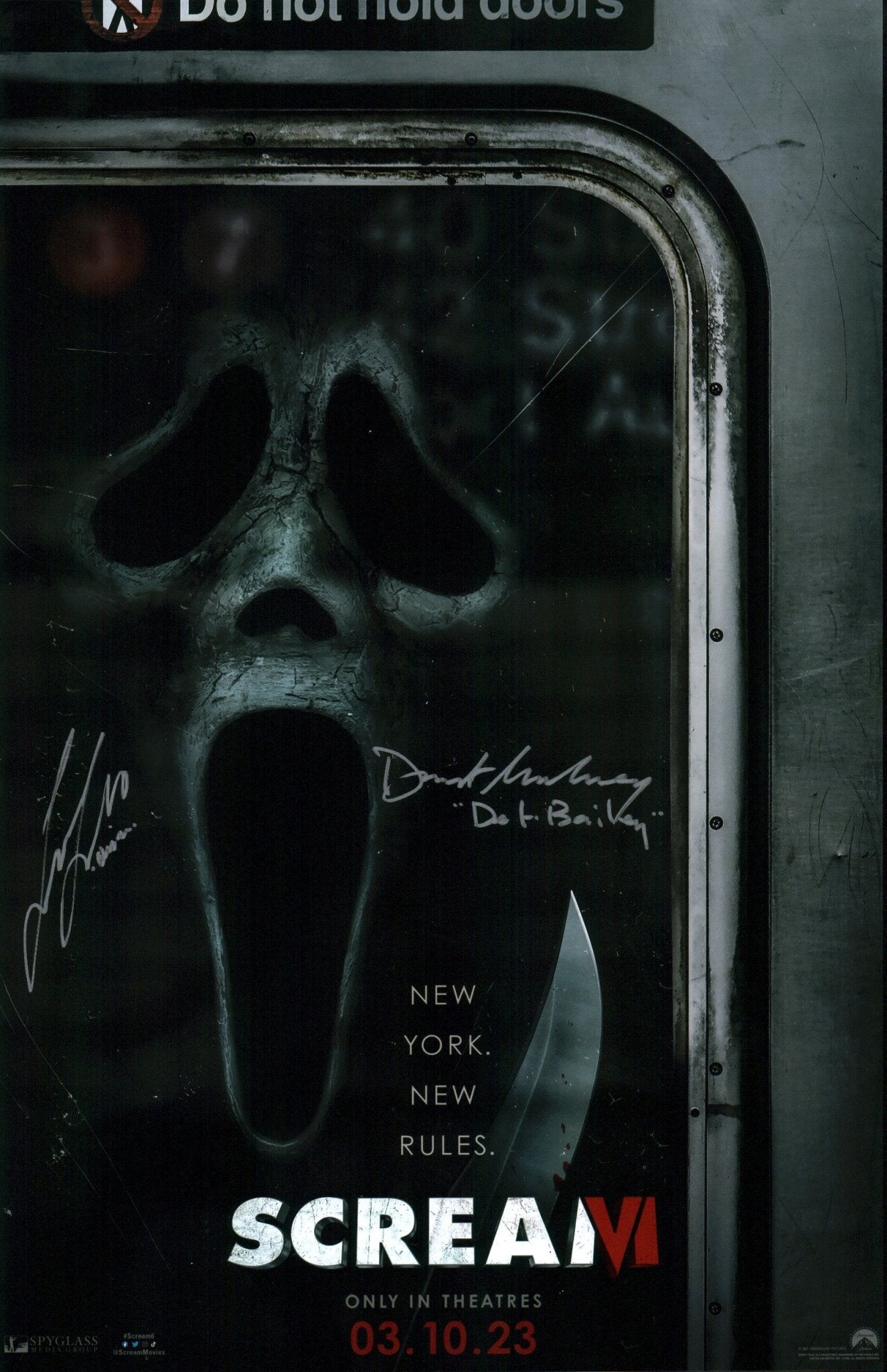 SCREAM VI 11x17 Cast x2  Mulroney, Liberato Signed Photo Poster JSA Certified Autograph