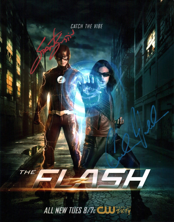 The Flash Cast Signed 11x14 Photo Poster Grant Gustin,  Carlos Valdes JSA Certified Autograph
