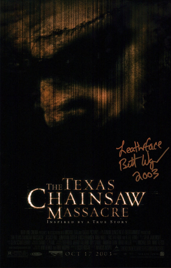 Brett Wagner The Texas Chainsaw Massacre 11x17 Signed Photo Poster JSA Certified Autograph