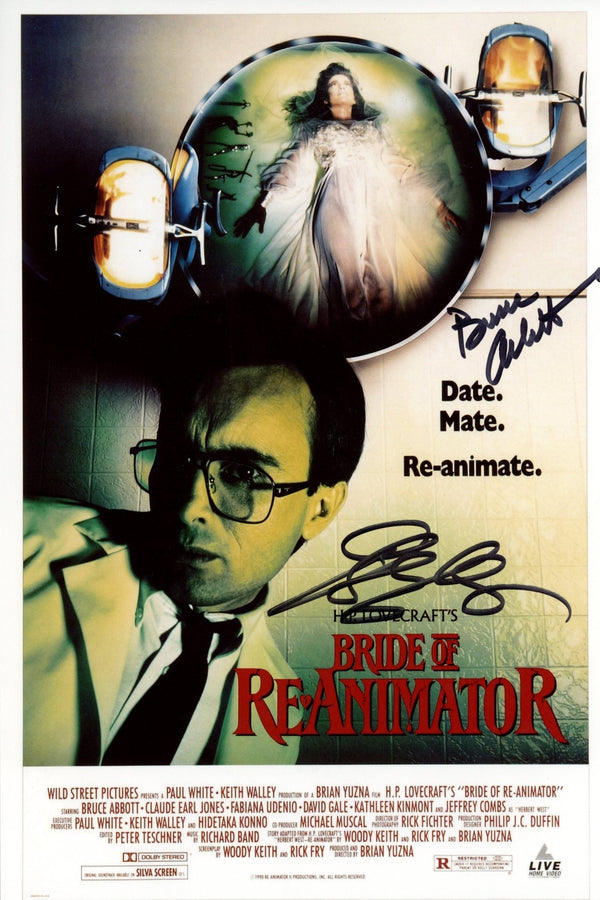 Bride of Re-Animator 8x12 Signed Jeffery Combs, Bruce Abbott Photo JSA Certified Autograph
