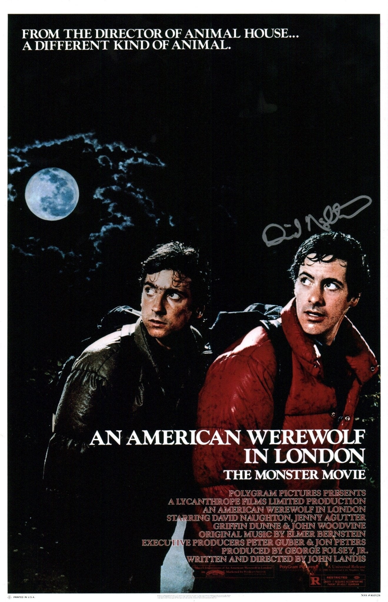 David Naughton An American Werewolf in London 11x17 Photo Poster Signed JSA Certified Autograph