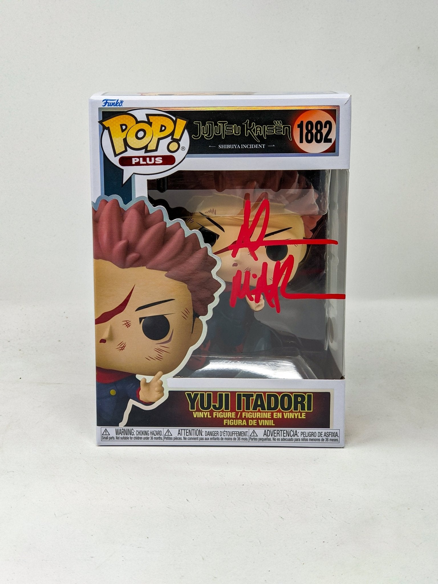 Adam McArthur Jujutsu Kaisen Yuji Itadori #1882 Signed Funko Pop JSA Certified Autograph