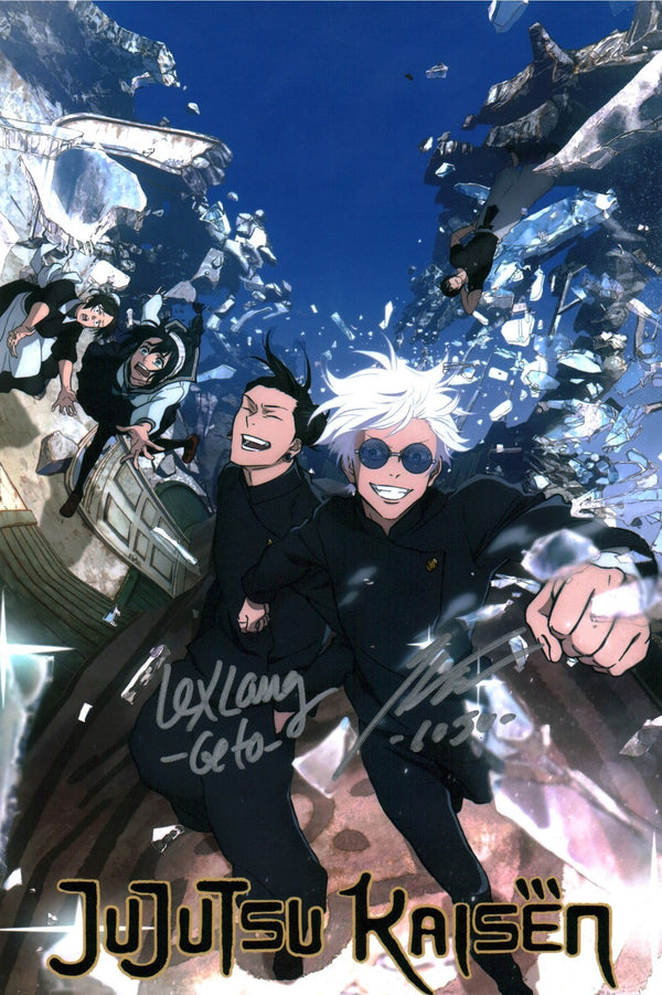 Jujutsu Kaisen 8x12 Photo Poster Cast x2 Signed Lang, Tang JSA Certified Autograph