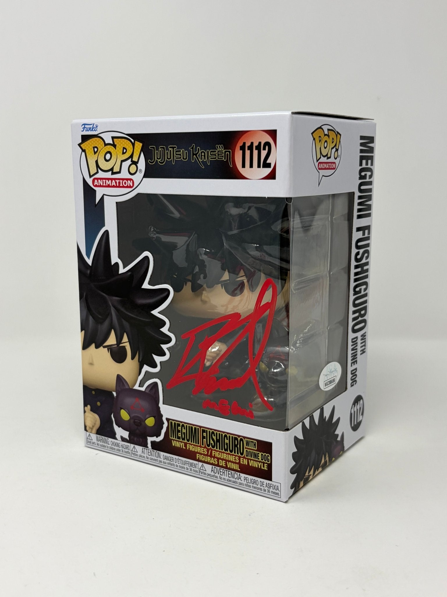 Robbie Daymond Jujutsu Kaisen Megumi Fushiguro with Divine Dog #1112 Signed Funko Pop JSA Certified Autograph