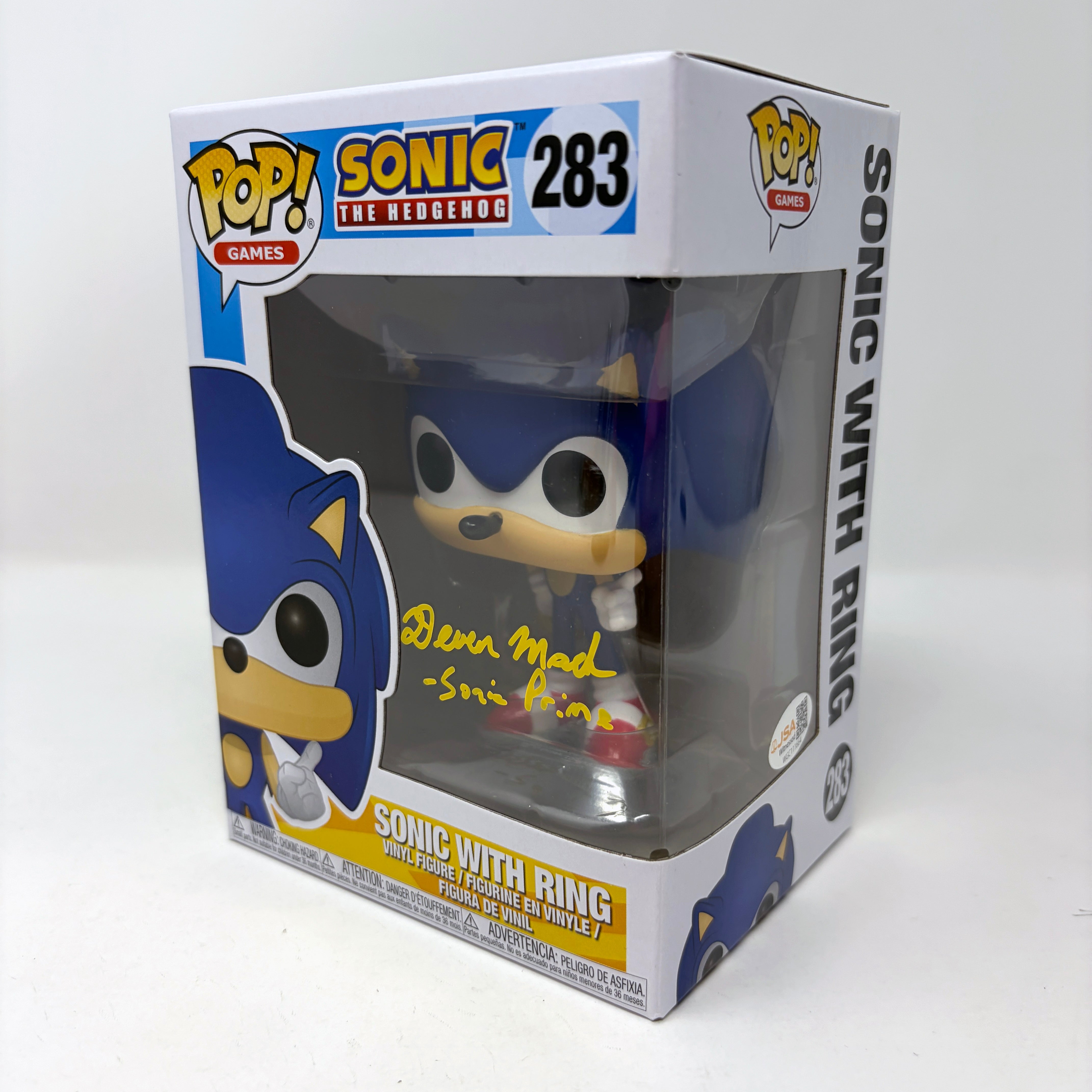 Deven Mack Sonic The Hedgehog With Ring #283 Signed Funko Pop