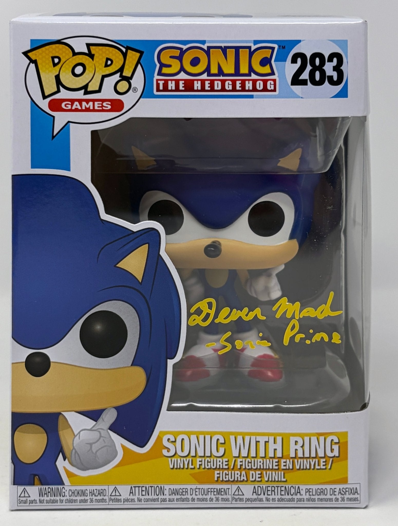 Deven Mack Sonic The Hedgehog With Ring #283 Signed Funko Pop