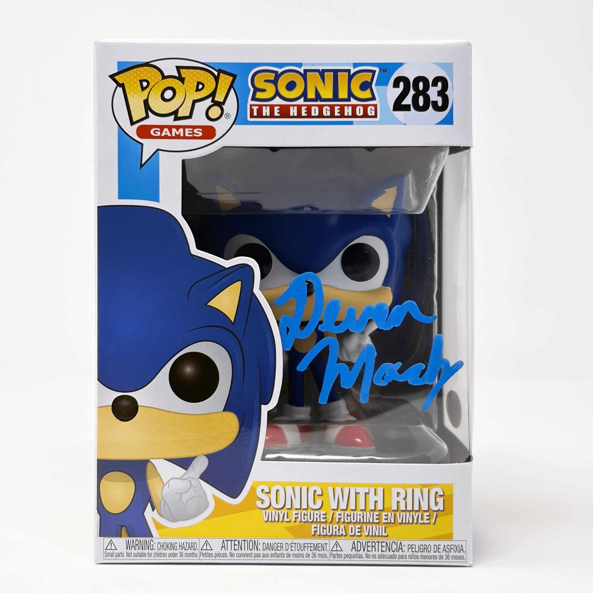 Deven Mack Sonic The Hedgehog With Ring #283 Signed Funko Pop