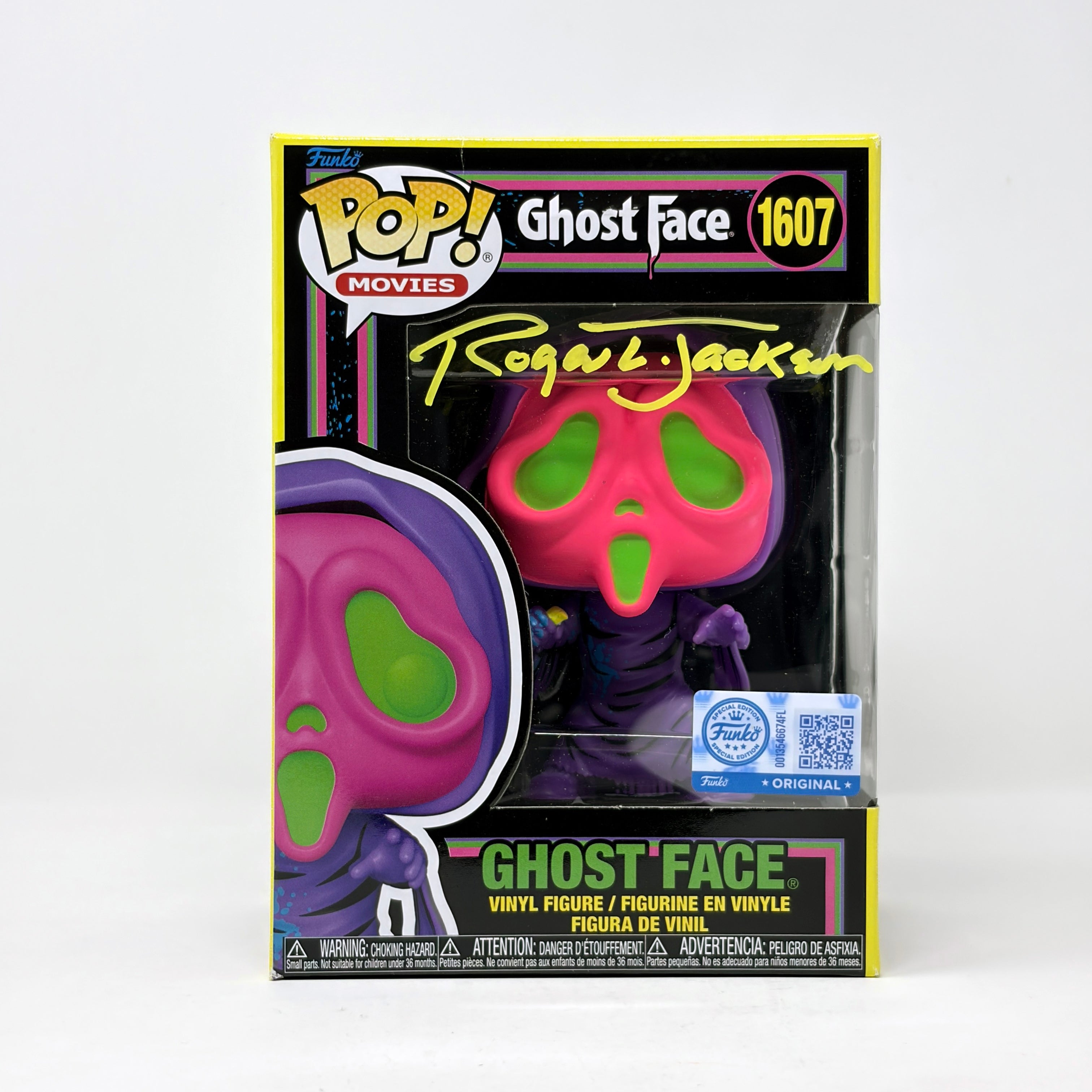 Roger L. Jackson Scream Ghost Face #1607 (Black Light) Exclusive Funko Pop