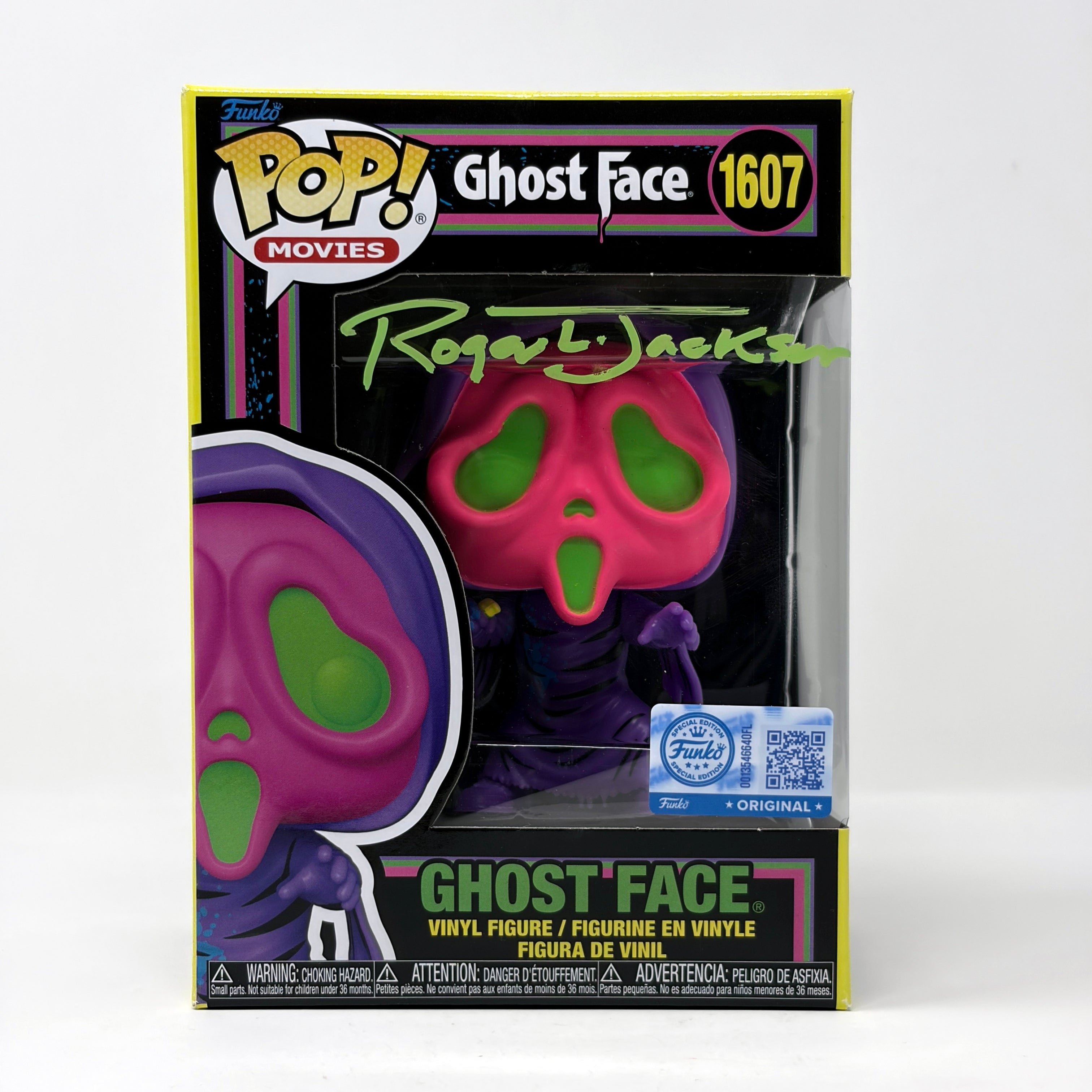 Roger L. Jackson Scream Ghost Face #1607 (Black Light) Exclusive Funko Pop