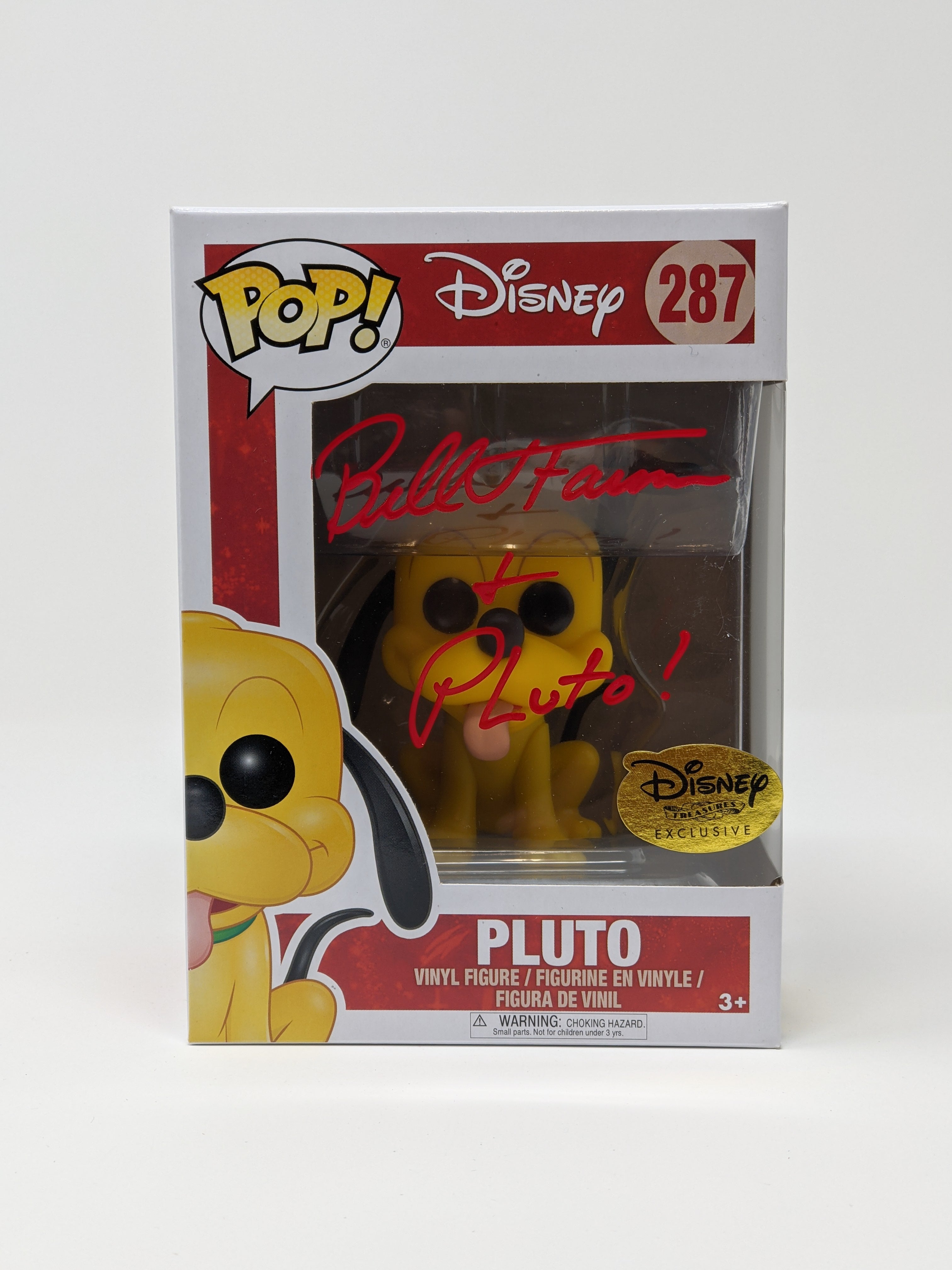 Bill Farmer Disney Pluto #287 Exclusive Signed Funko Pop JSA COA Certified Autograph