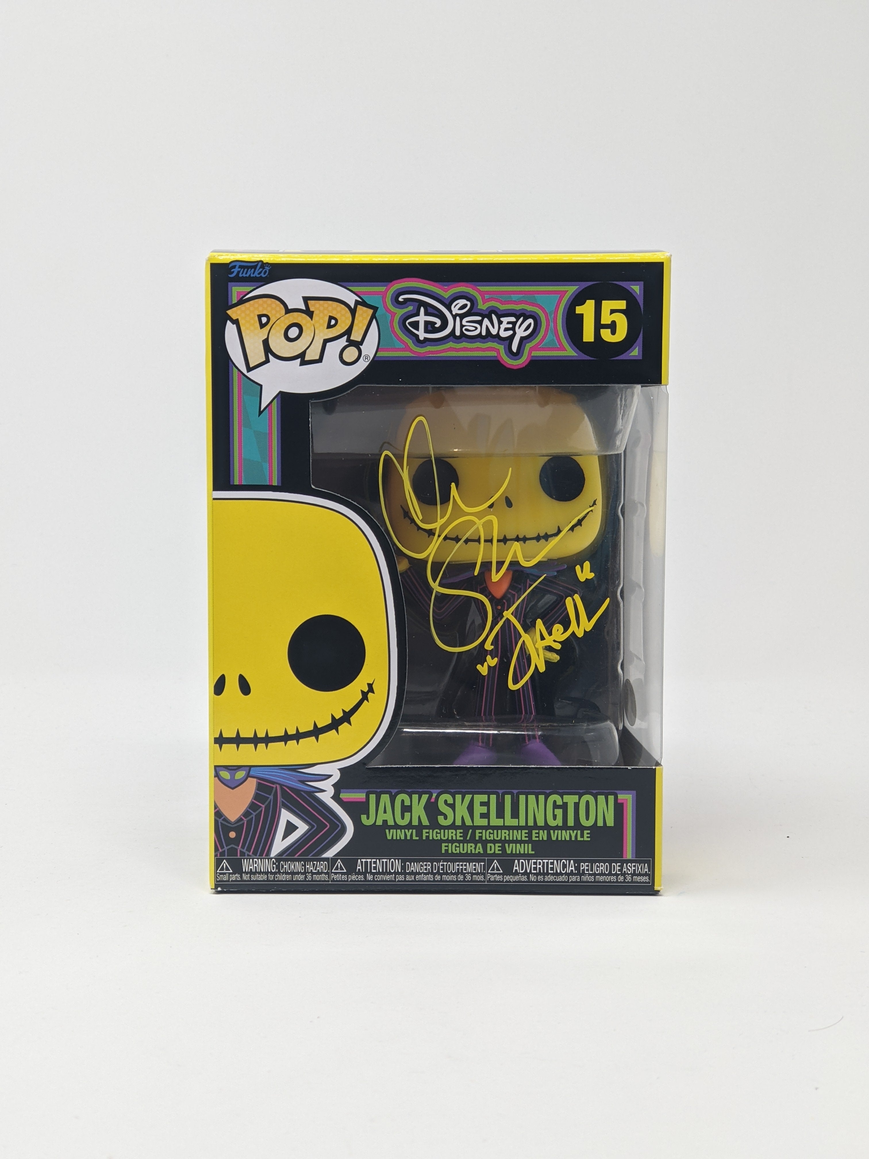 Chris Sarandon Disney Nightmare Before Christmas Jack Skellington #15 Black Light Exclusive Signed Funko Pop JSA Certified Autograph