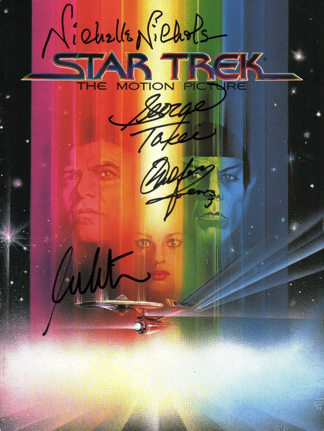 Star Trek: The Motion Picture Souvenir Program Cast x4 Signed Koenig, Nichols, Shatner, Takei JSA Certified Autograph