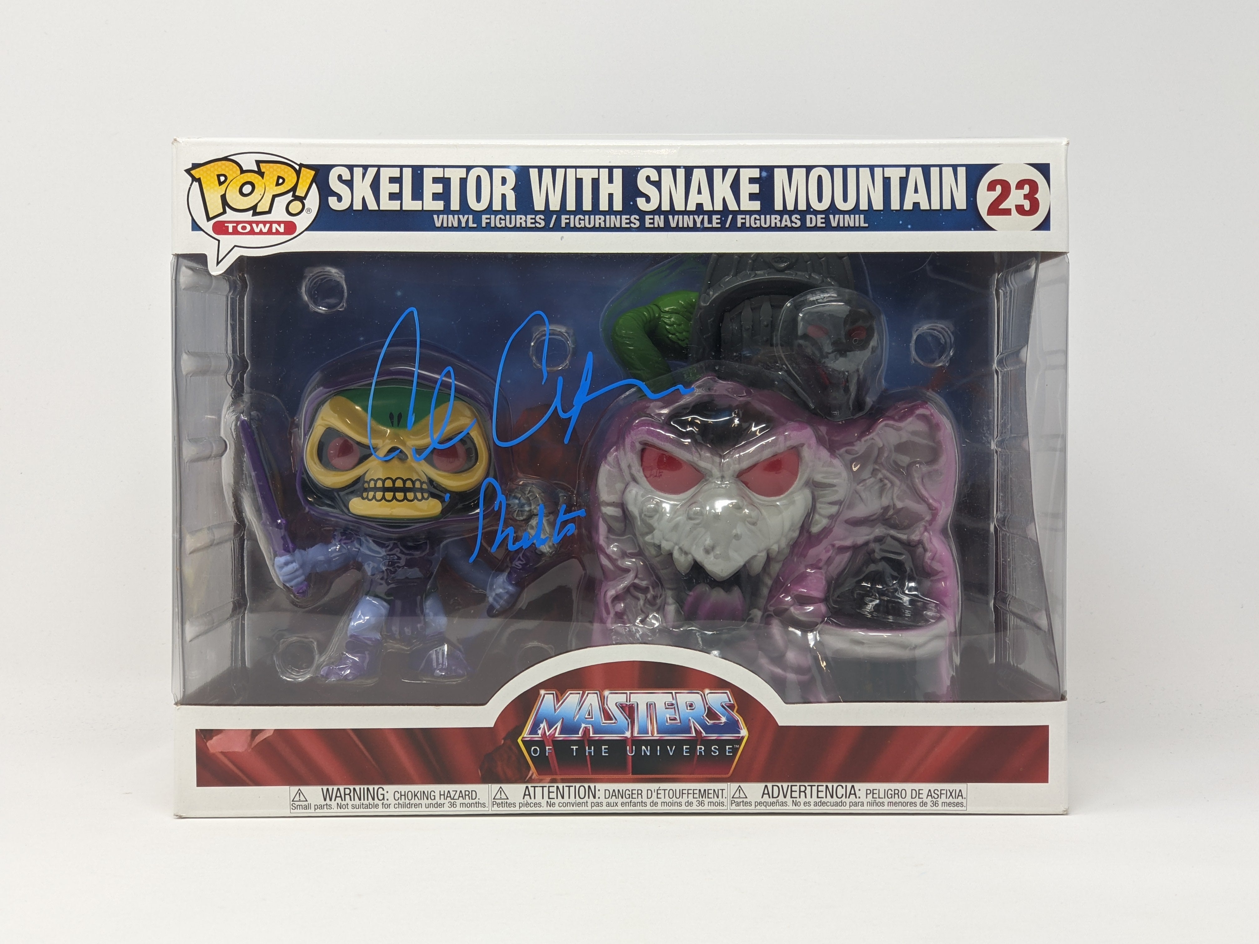 Alan Oppenheimer MOTU Skeletor with Snake Mountain #23 Signed Funko Pop Town JSA Certified Autograph