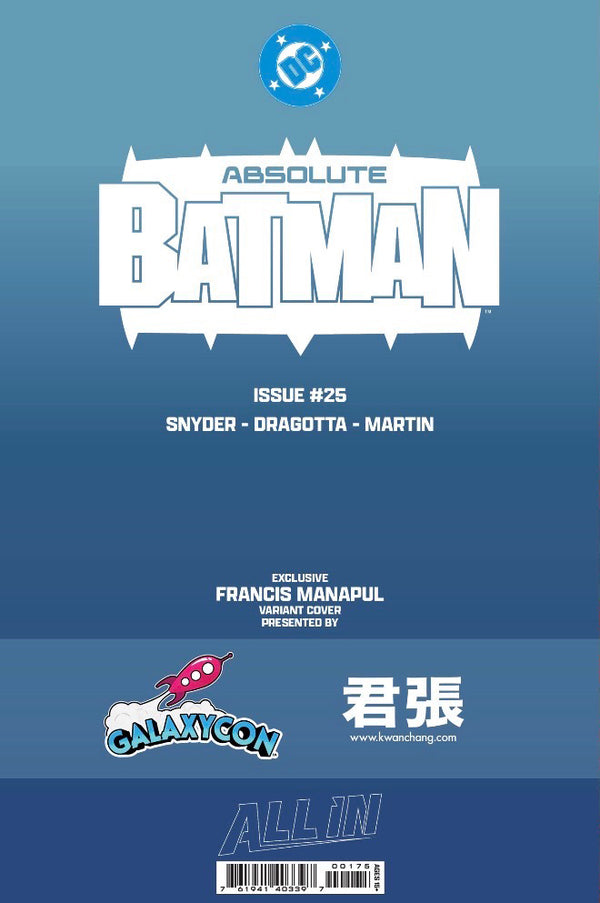 Absolute Batman #25 GalaxyCon Exclusive Francis Manapul Variant Comic Book