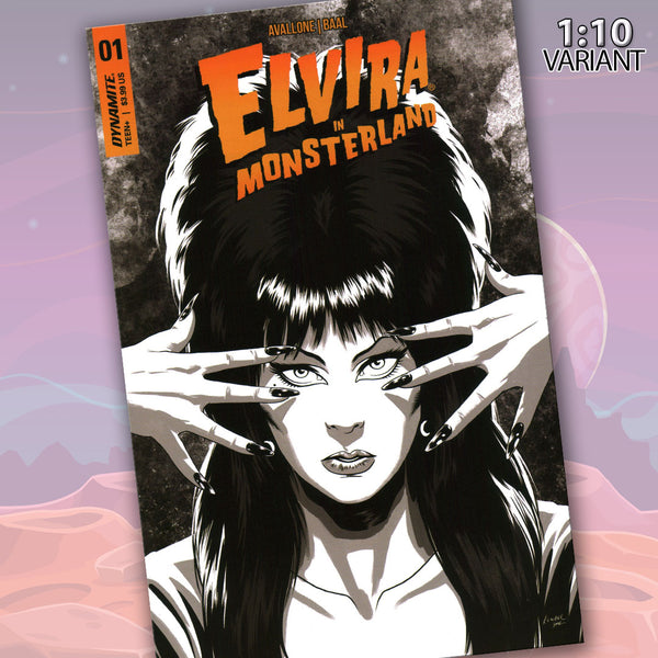 Elvira In Monsterland #1 Cover F Baal 1:10 B&W Line Art Edition Variant Comic Book