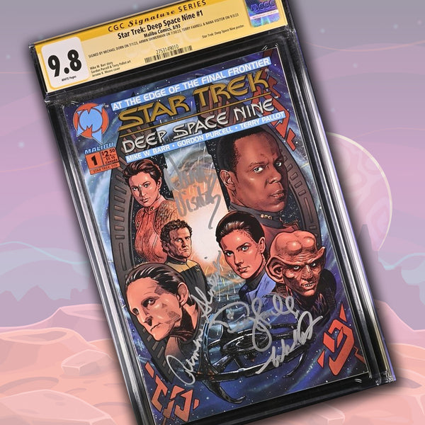 Star Trek: Deep Space Nine #1 Malibu Comics CGC Signature Series 9.8 Cast x4 Signed Dorn, Shimerman, Farrell, Visitor