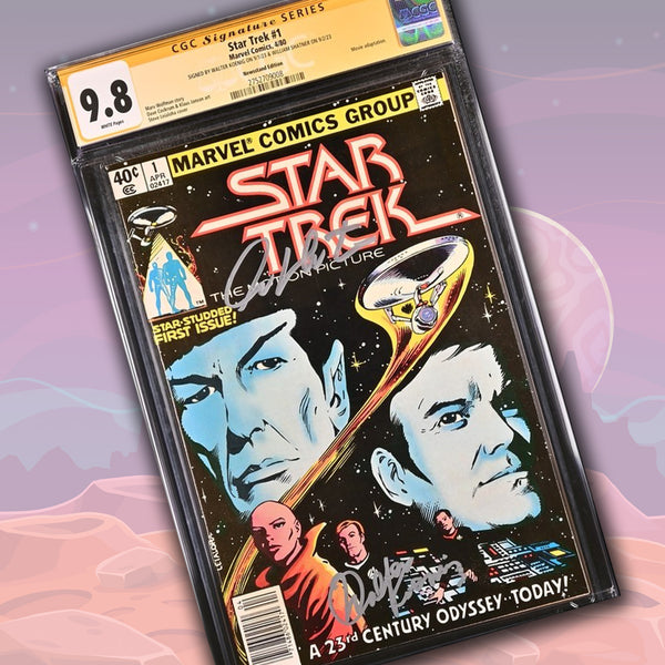Star Trek #1 Marvel Comics Newsstand Edition CGC Signature Series 9.8 Cast x2 Signed Koenig, Shatner