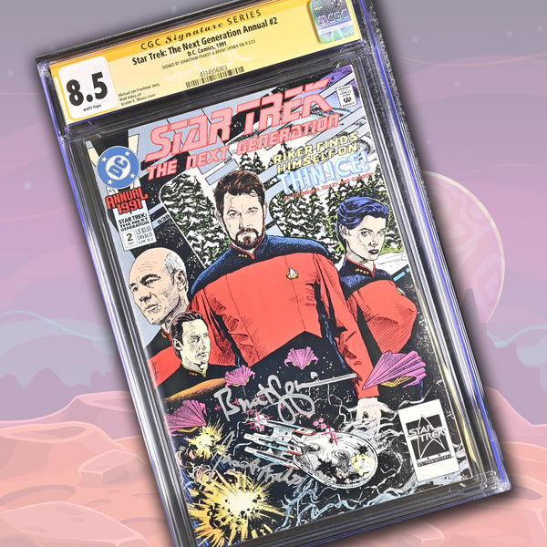 Star Trek The Next Generation Annual #2 DC Comics CGC Signature Series 8.5 Cast x2 Signed Spiner, Frakes