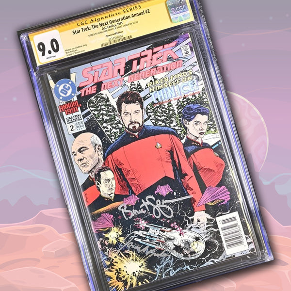 Star Trek The Next Generation Annual #2 DC Comics Newsstand Edition CGC Signature Series 9.0 Cast x2 Signed Spiner, Frakes
