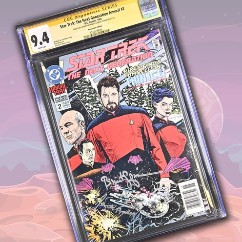 Star Trek The Next Generation Annual #2 DC Comics CGC Signature Series 9.4 Cast x2 Signed Spiner, Frakes