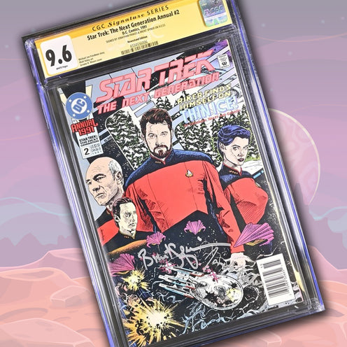 Star Trek The Next Generation Annual #2 DC Comics Newsstand Edition CGC Signature Series 9.6 Cast x2 Signed Spiner, Frakes