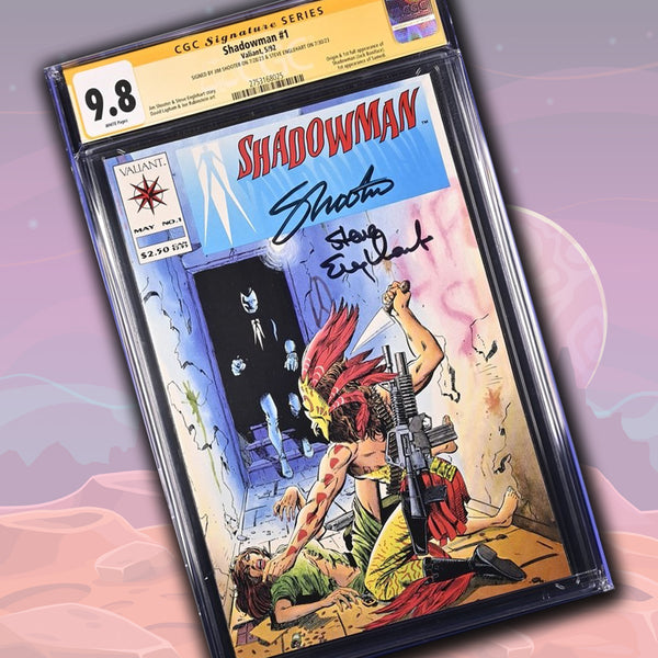 Shadowman #1 Valiant Comics CGC Signature Series #1 x2 Signed Shooter, Englehart