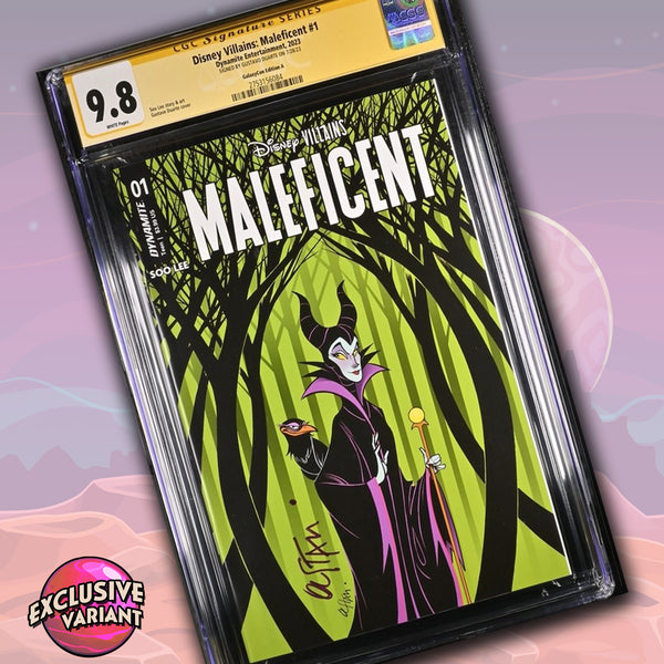 Disney Villains Maleficent #1 GalaxyCon Exclusive Duarte Variant CGC Signature Series 9.8 Signed Gustave Duarte
