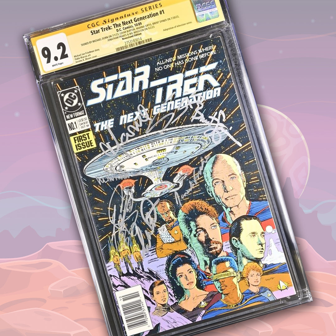 Star Trek: The Next Generation #1 DC Comics CGC Signature Series 9.2 Cast x6 Signed Dorn, Burton, Sirtis, Spiner, Frakes, Wheaton