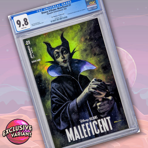 Disney Villains Maleficent #1 GalaxyCon Exclusive De Tommaso Variant Dynamite Entertainment CGC Universal Grade 9.8