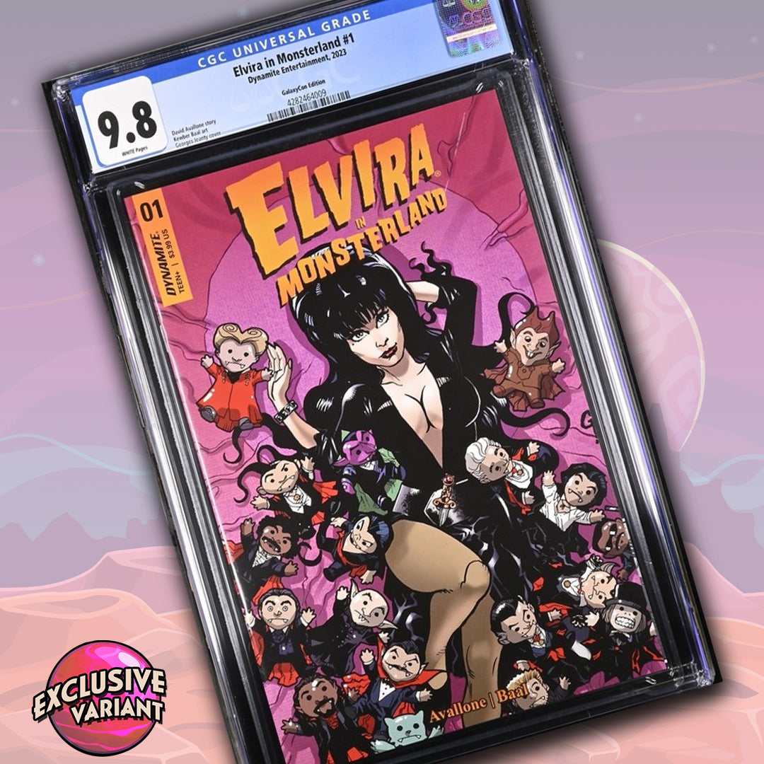 Elvira In Monsterland #1 GalaxyCon Exclusive Edition Dynamite Entertainment CGC Universal Grade 9.8