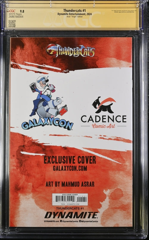 Thundercats #1 Asrar Virgin Variant Cover GalaxyCon Exclusive CGC Signature Series 9.8 x2 Signed Moss, Shalvey