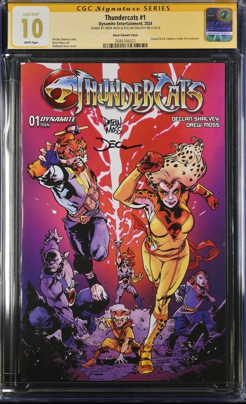 Thundercats #1 GalaxyCon Exclusive Asrar Variant Cover Dynamite Comics CGC Signature Series 10 Signed Moss, Shalvey