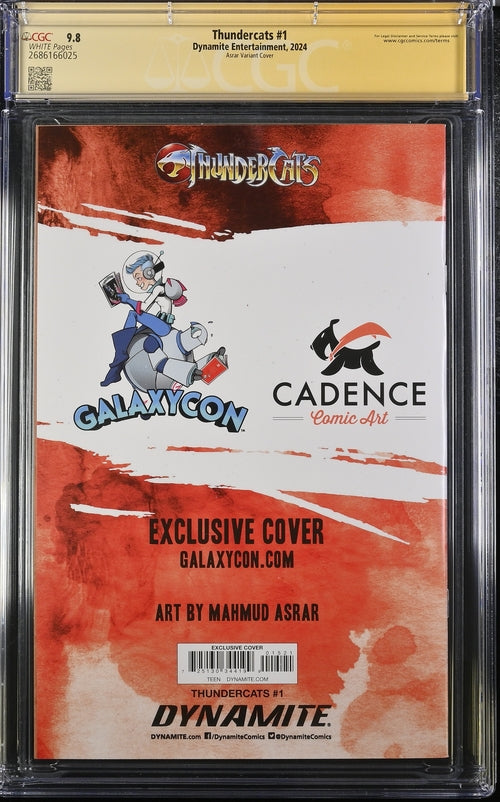 Thundercats #1 Asrar Variant Cover GalaxyCon Exclusive CGC Signature Series 9.8 x2 Signed Moss, Shalvey
