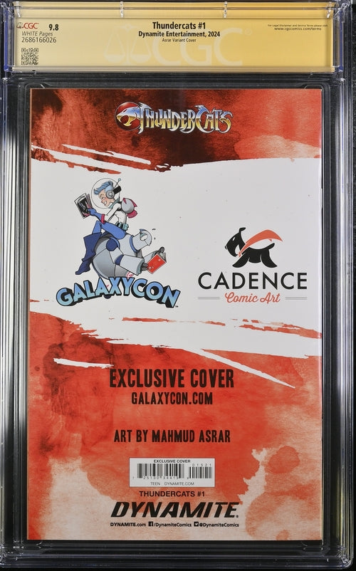 Thundercats #1 Asrar Variant Cover GalaxyCon Exclusive CGC Signature Series 9.8 x2 Signed Moss, Shalvey