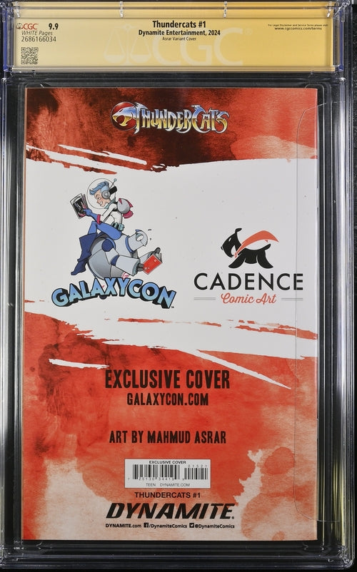 Thundercats #1 GalaxyCon Exclusive Asrar Variant Cover Dynamite Comics CGC Signature Series 9.9 Signed Moss, Shalvey