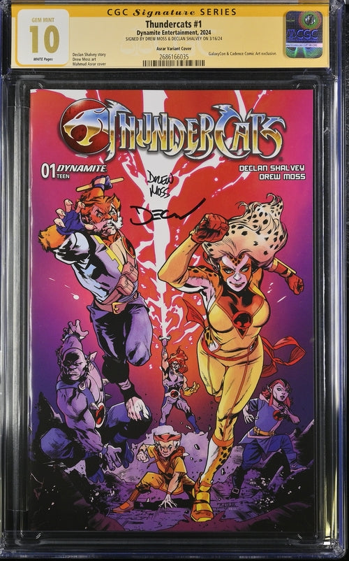 Thundercats #1 GalaxyCon Exclusive Asrar Variant Cover Dynamite Comics CGC Signature Series 10 Signed Moss, Shalvey