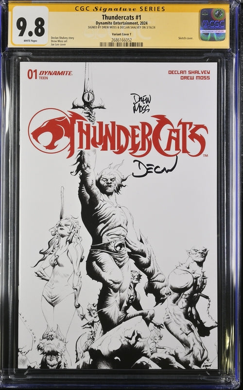 Thundercats #1 Sketch Cover Dynamite Comics CGC Signature Series 9.8 Signed Moss, Shalvey