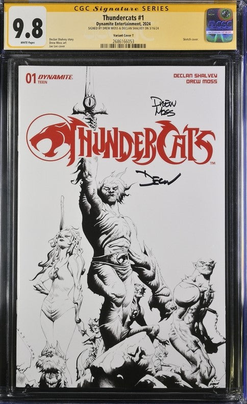 Thundercats #1 Sketch Cover Dynamite Comics CGC Signature Series 9.8 Signed Moss, Shalvey