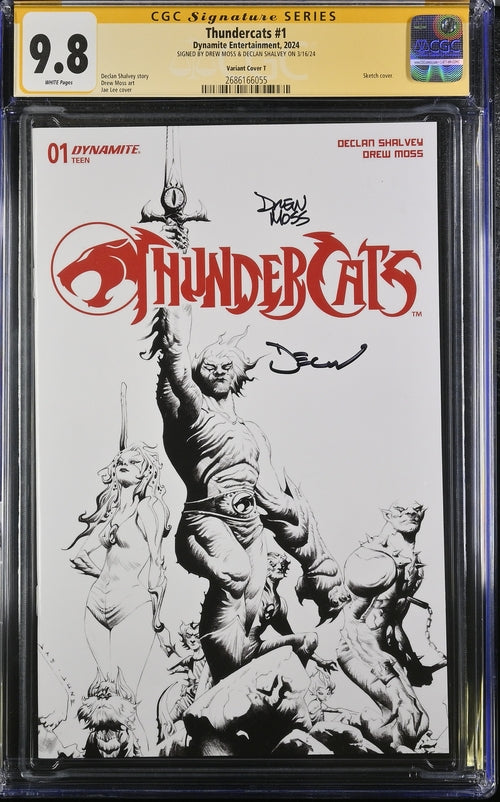 Thundercats #1 Sketch Cover Dynamite Comics CGC Signature Series 9.8 Signed Moss, Shalvey