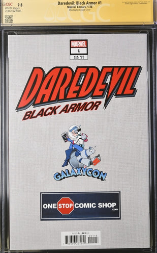 Daredevil: Black Armor #1 Marvel Comics Galxycon Exclusive Christopher Variant CGC Signature Series 9.8 Signed Chichester, Christopher