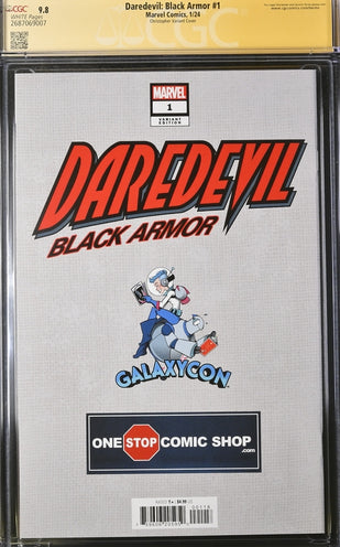 Daredevil: Black Armor #1 Marvel Comics Galxycon Exclusive Christopher Variant CGC Signature Series 9.8 Signed Chichester, Christopher