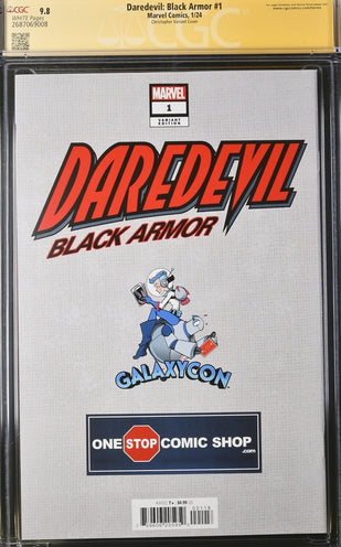 Daredevil: Black Armor #1 Marvel Comics Galxycon Exclusive Christopher Variant CGC Signature Series 9.8 Signed Chichester, Christopher