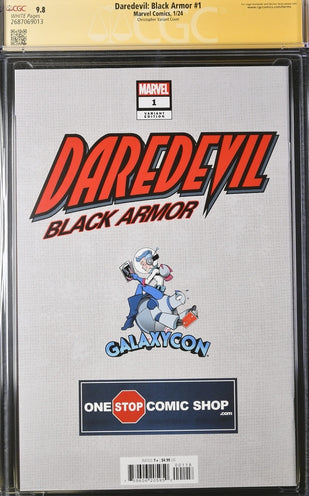 Daredevil: Black Armor #1 Marvel Comics Galxycon Exclusive Christopher Variant CGC Signature Series 9.8 Signed Chichester, Christopher